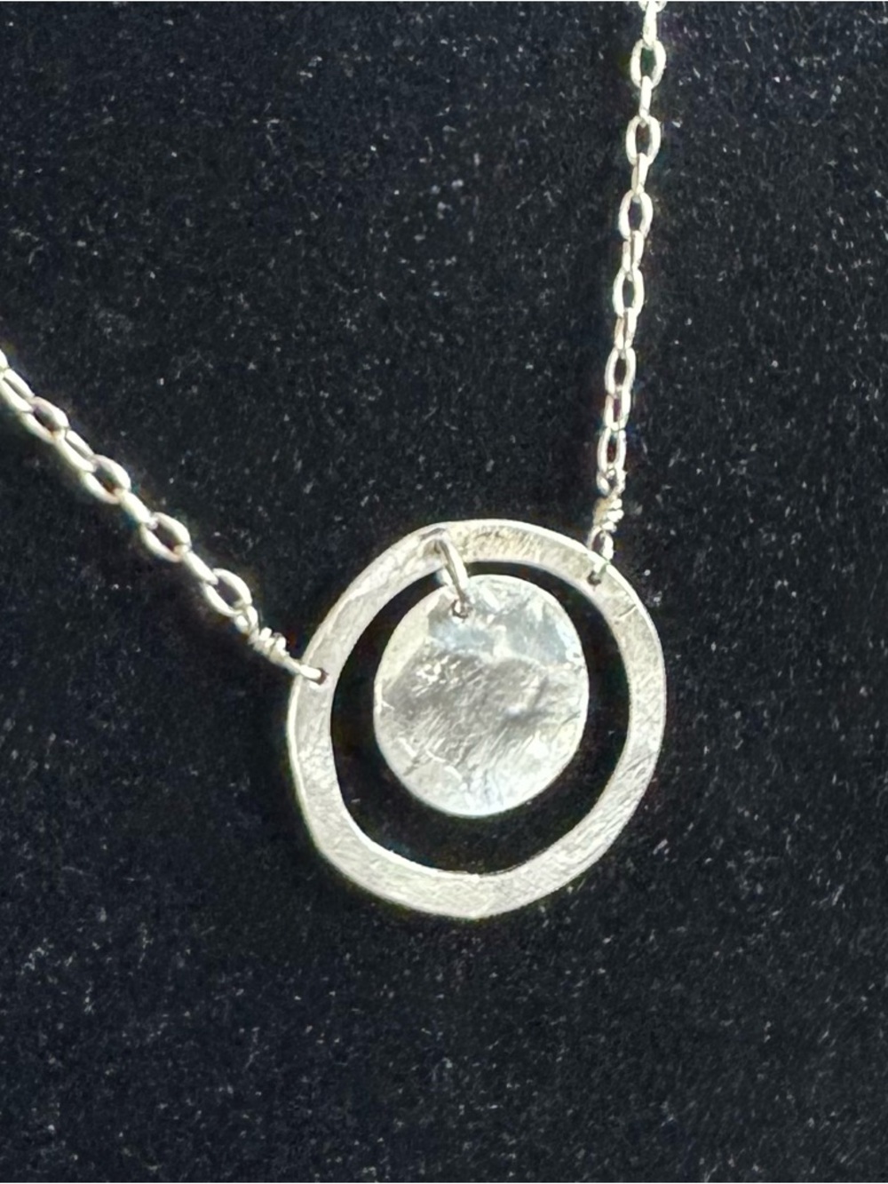 Textured Double Circle Sterling Necklace by Jennywear